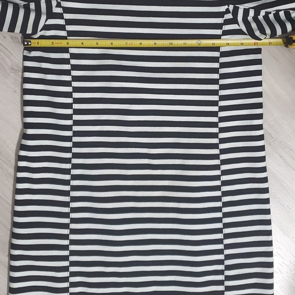 J. Crew Black and White Striped Dress women's size XS Skater Dress - Picture 7 of 9